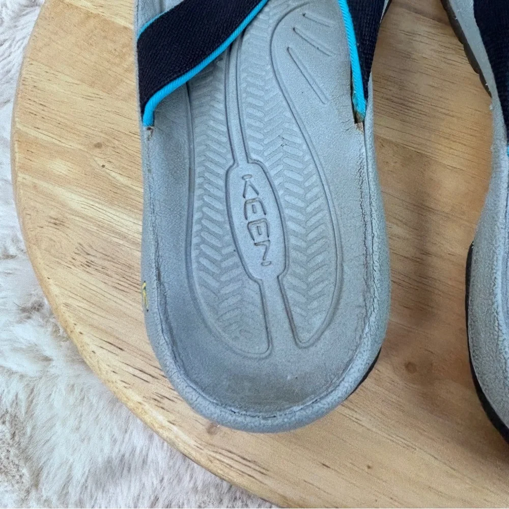 Keen Black and Gray Sandals with Blue‎ Accents